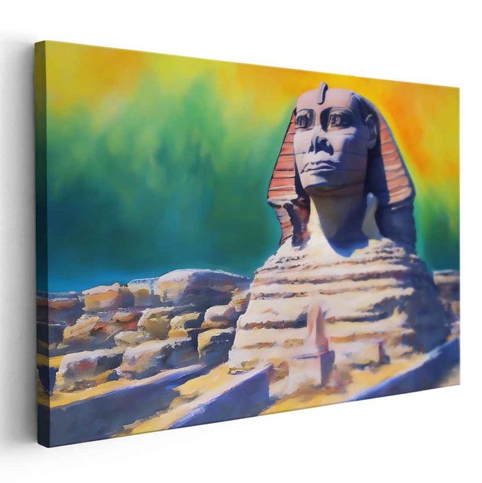 Mystical Guardian Above Unreal Horizon: The Great Sphinx of Giza Against a Surreal Sky