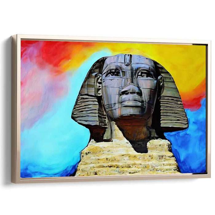 Enigma of Ancient Realms: Surreal and Colorful Interpretation of Ancient Wonders Canvas Art