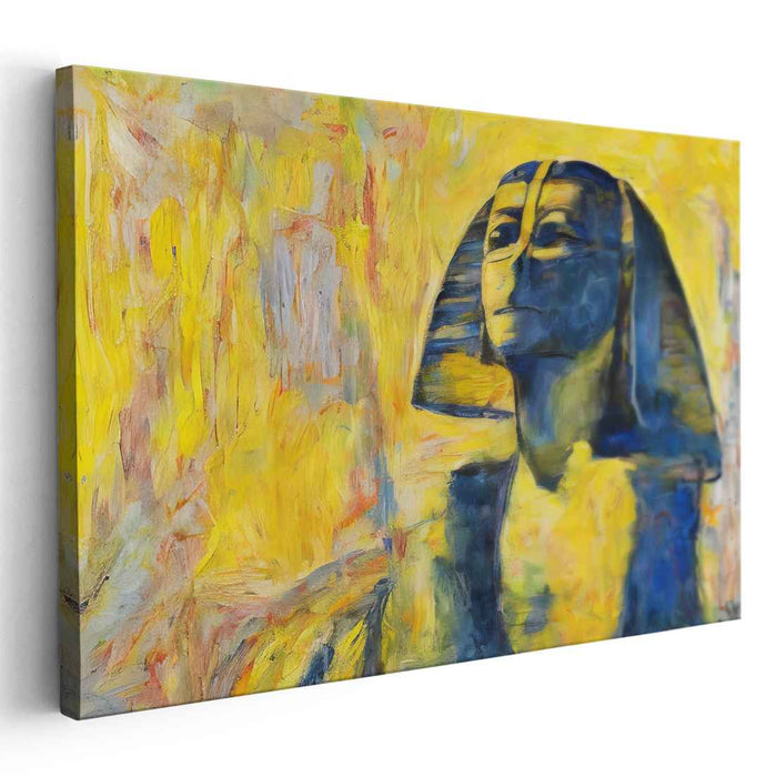 Nile's Abstract Journey: Modern Expressionist Egyptian Canvas Art Print