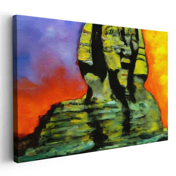 Surreal Awakening: The Enigmatic Monument Canvas Art Print