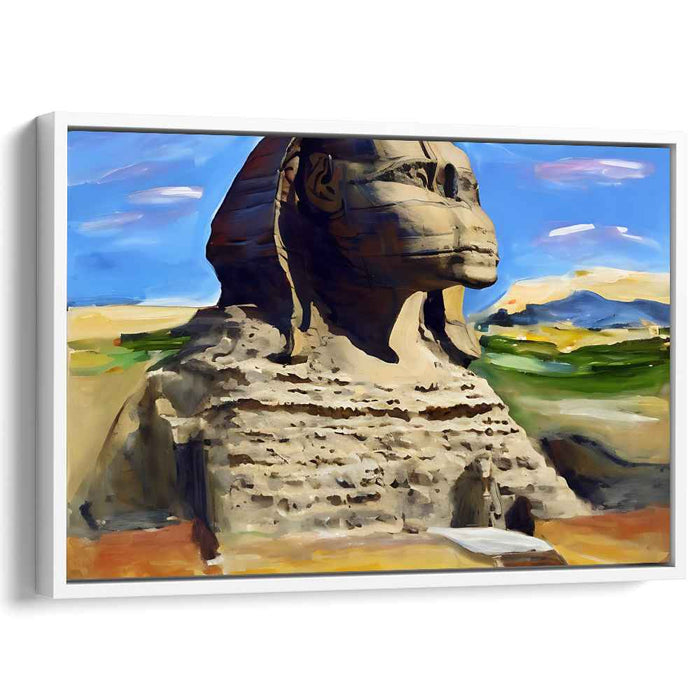 Mystical Guardian Reimagined: Realistic Sphinx of Giza Canvas Art Print