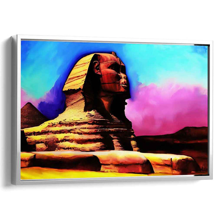 Mystic Sands Whisper Secrets: Vibrant Sphinx of Giza Canvas Art Print