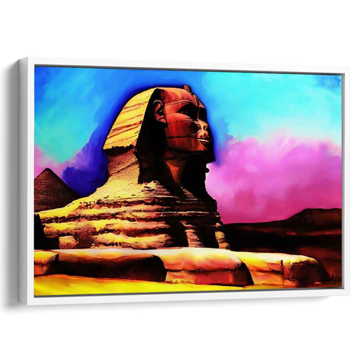 Mystic Sands Whisper Secrets: Vibrant Sphinx of Giza Canvas Art Print