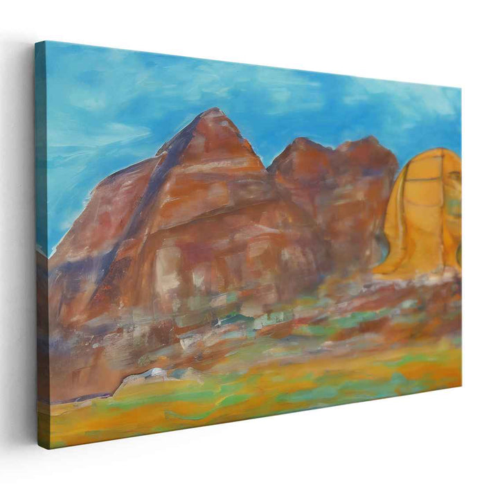 Enigmatic Peak Dreamscape: Surreal Sphinx and Mountain Landscape Canvas Art