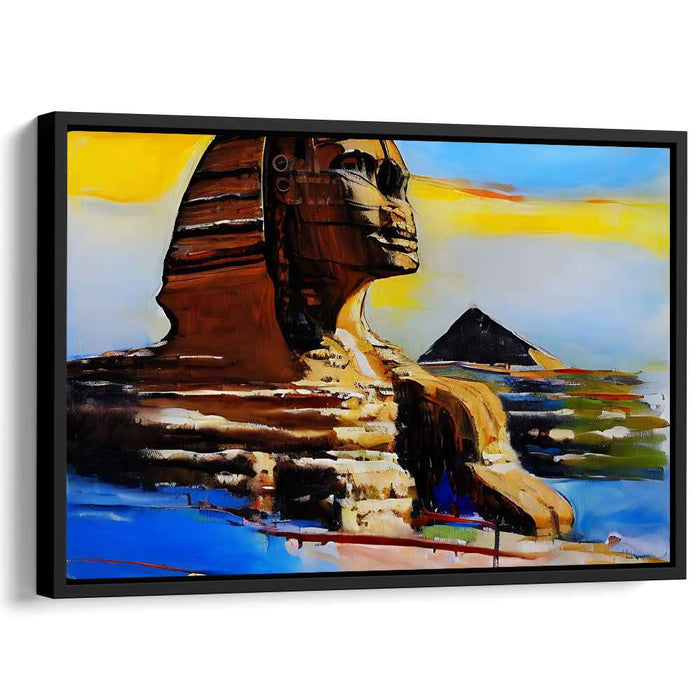 Abstract Sentinel: Modern Expressionist Sphinx Canvas Art Print