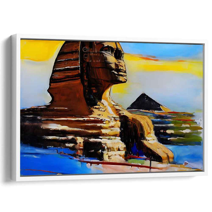 Abstract Sentinel: Modern Expressionist Sphinx Canvas Art Print