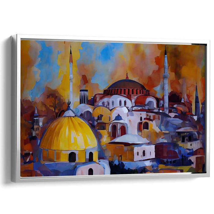 Vibrant Istanbul: Expressionist Cityscape Canvas Art Print