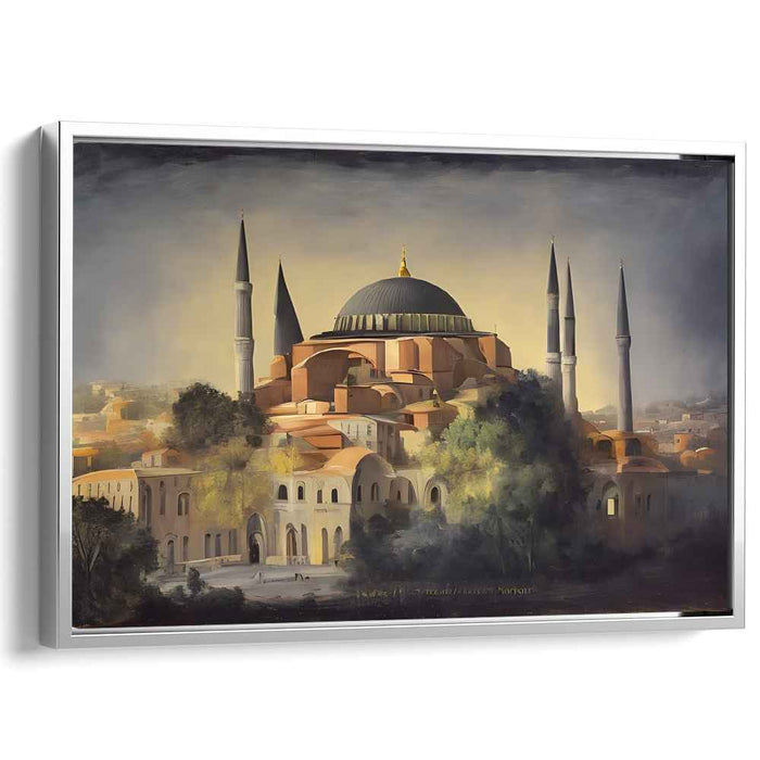 Timeless Echoes Reverberate: Realistic Oil Painting of Hagia Sophia on Canvas