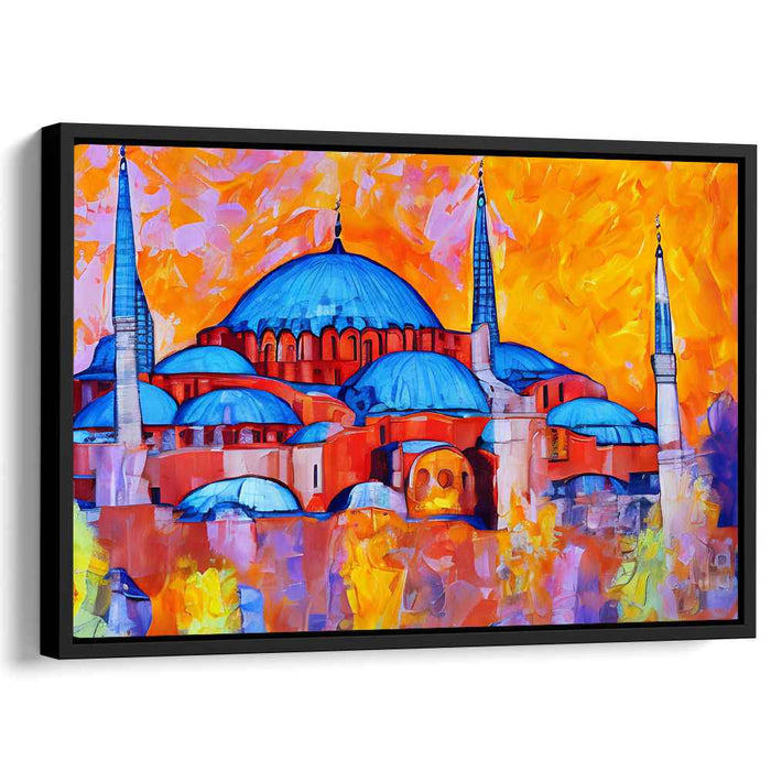 Urban Byzantium Reverie: Contemporary Impressionist Hagia Sophia Canvas Art Print