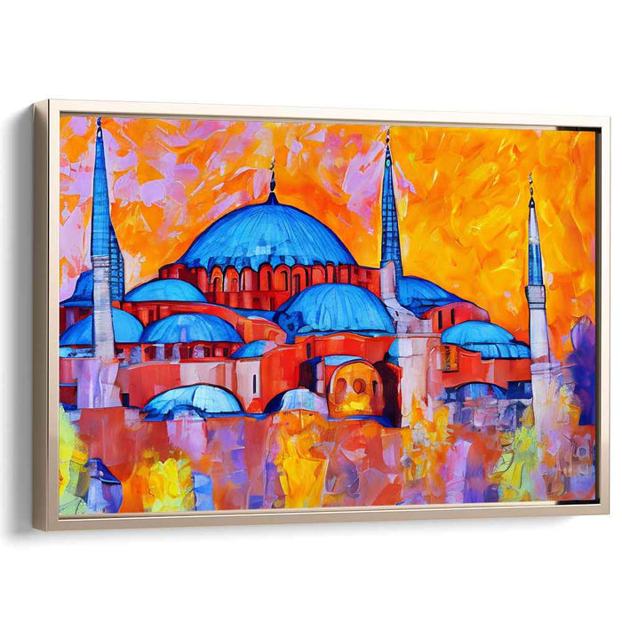 Urban Byzantium Reverie: Contemporary Impressionist Hagia Sophia Canvas Art Print