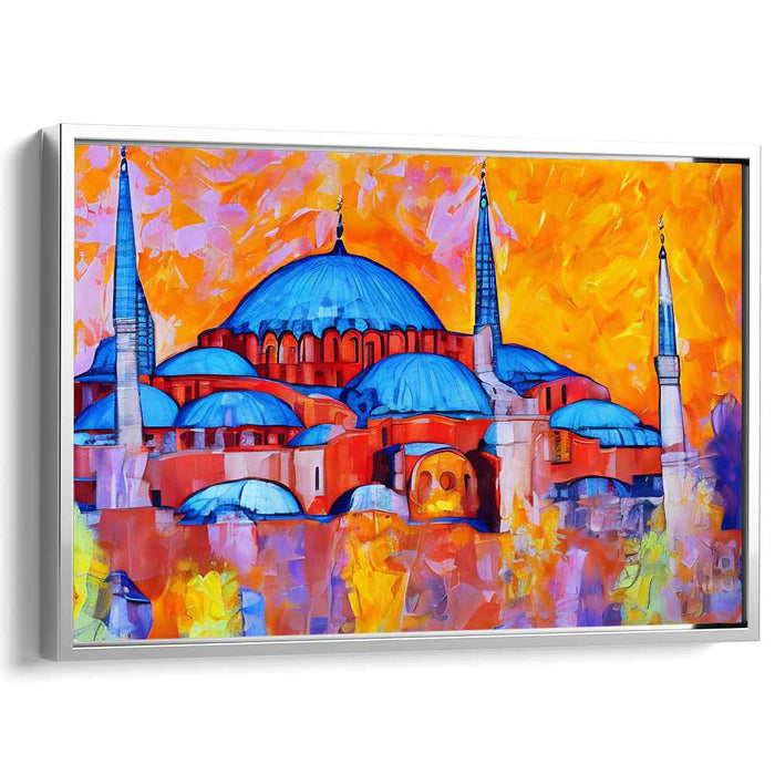 Urban Byzantium Reverie: Contemporary Impressionist Hagia Sophia Canvas Art Print