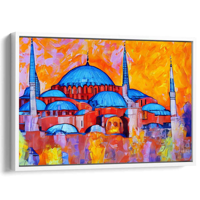 Urban Byzantium Reverie: Contemporary Impressionist Hagia Sophia Canvas Art Print