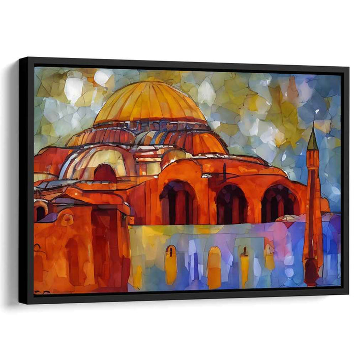 Spectral Serenity Dance: Abstract Watercolor Dome Canvas Art