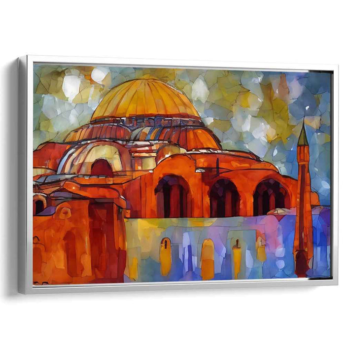 Spectral Serenity Dance: Abstract Watercolor Dome Canvas Art
