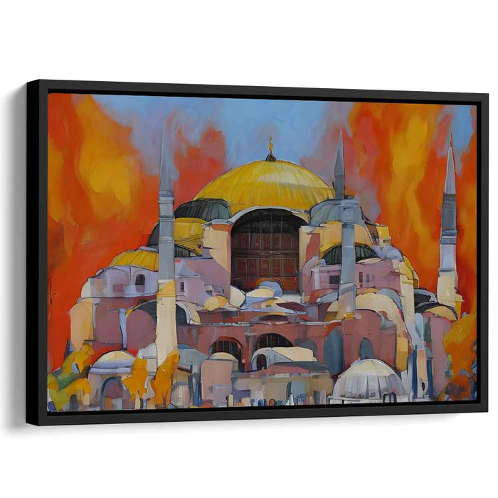 Ethereal Byzantine Reverie: Impressionistic Hagia Sophia Canvas Art Print