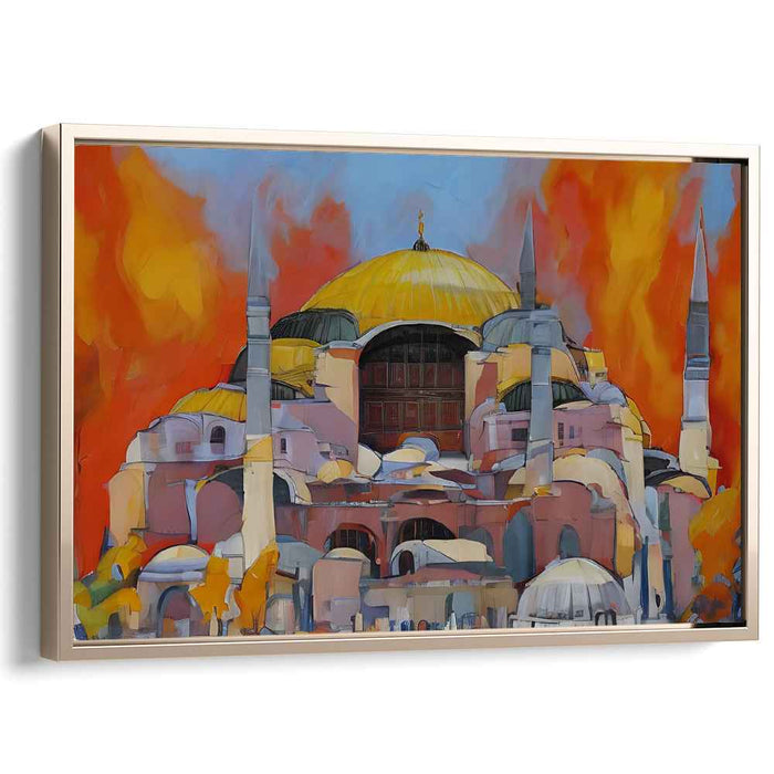 Ethereal Byzantine Reverie: Impressionistic Hagia Sophia Canvas Art Print