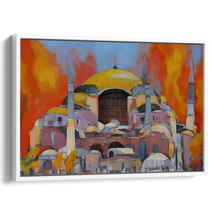 Ethereal Byzantine Reverie: Impressionistic Hagia Sophia Canvas Art Print
