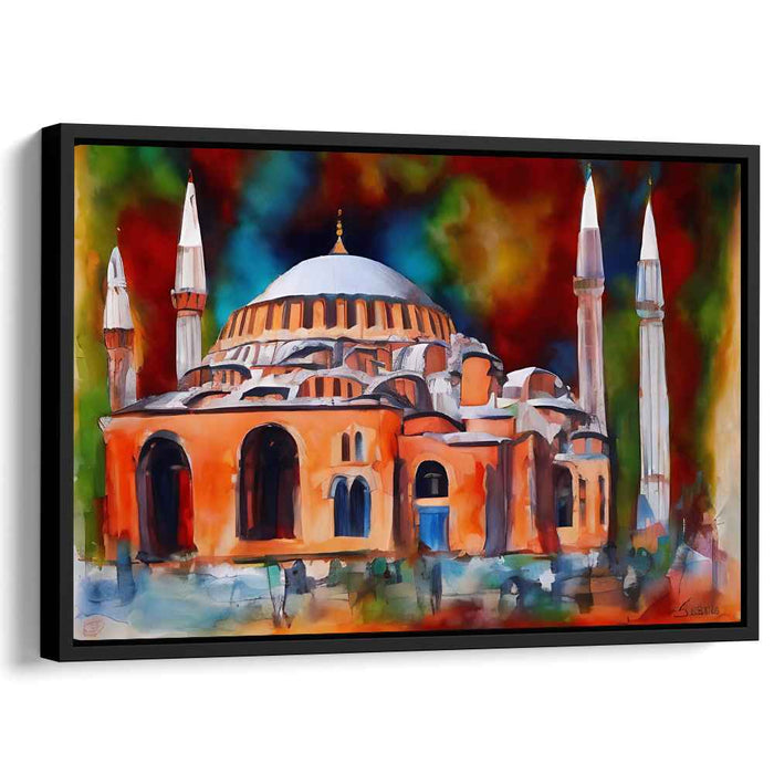Strokes Of Byzantium: Impressionist Depiction of Hagia Sophia Canvas Art Print