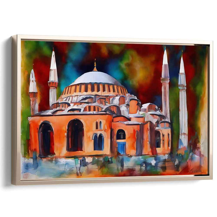 Strokes Of Byzantium: Impressionist Depiction of Hagia Sophia Canvas Art Print
