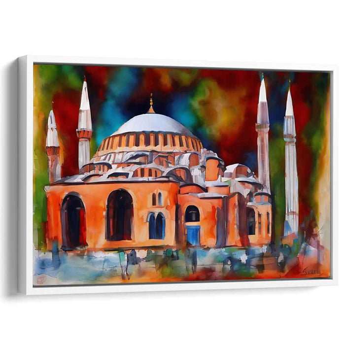 Strokes Of Byzantium: Impressionist Depiction of Hagia Sophia Canvas Art Print