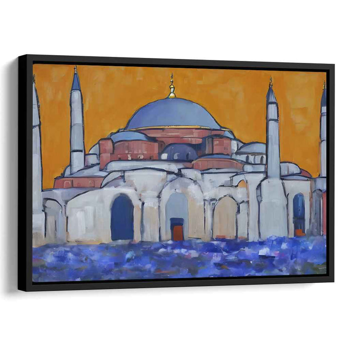 Ethereal Spectrum Reimagined: Expressionist Hagia Sophia in Vibrant Blue and Orange