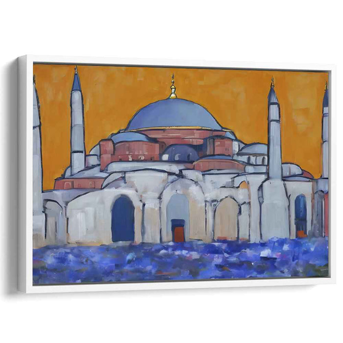 Ethereal Spectrum Reimagined: Expressionist Hagia Sophia in Vibrant Blue and Orange