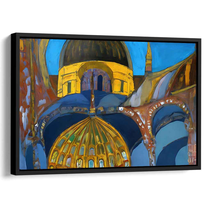 Architectural Abstraction Symphony: Abstract Expressionist Architectural Canvas Art Print