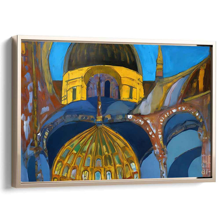 Architectural Abstraction Symphony: Abstract Expressionist Architectural Canvas Art Print