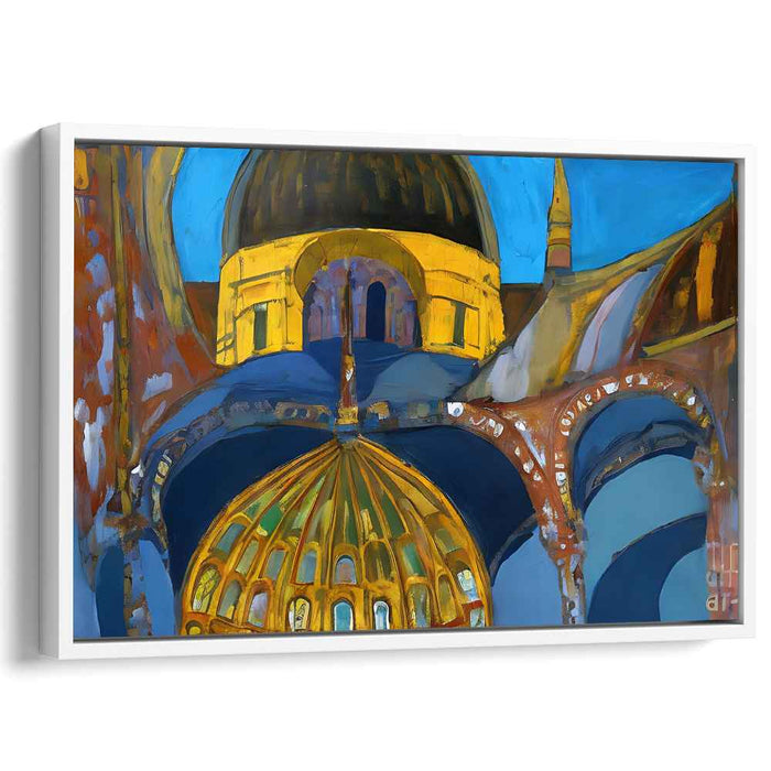 Architectural Abstraction Symphony: Abstract Expressionist Architectural Canvas Art Print