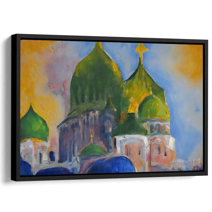 Whispers Of Stone And Light: Impressionist Architectural Marvel Canvas Art Print