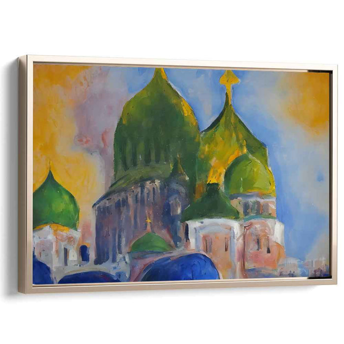 Whispers Of Stone And Light: Impressionist Architectural Marvel Canvas Art Print