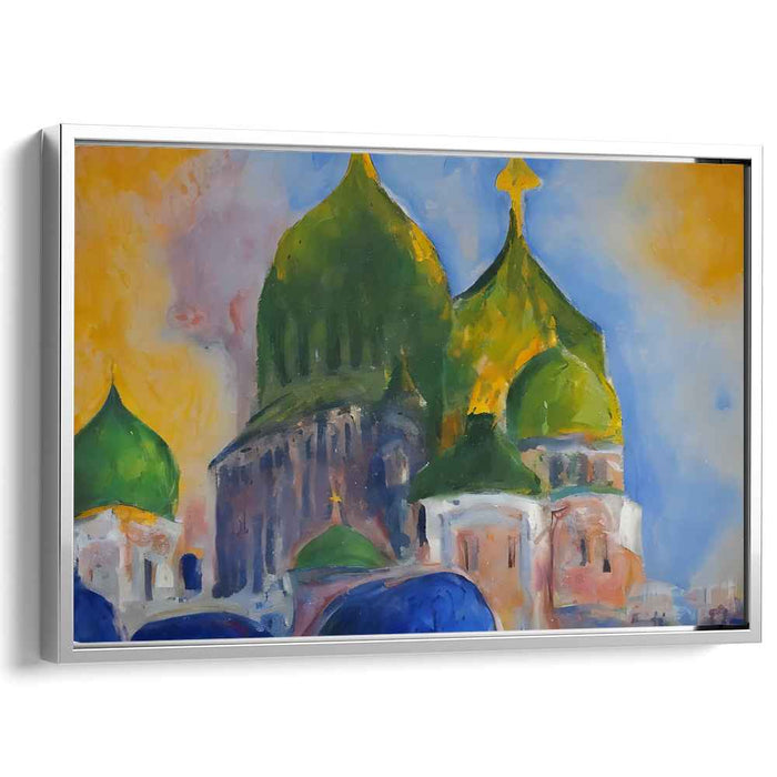 Whispers Of Stone And Light: Impressionist Architectural Marvel Canvas Art Print