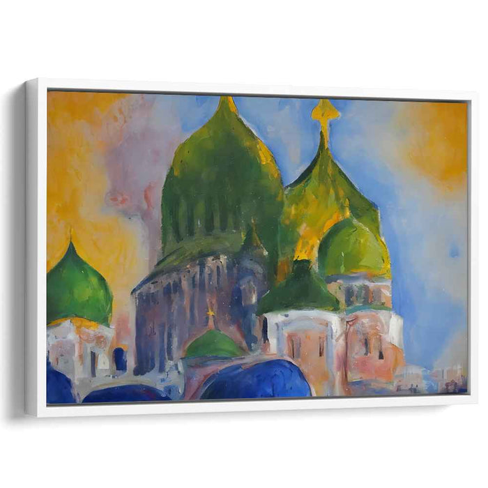 Whispers Of Stone And Light: Impressionist Architectural Marvel Canvas Art Print