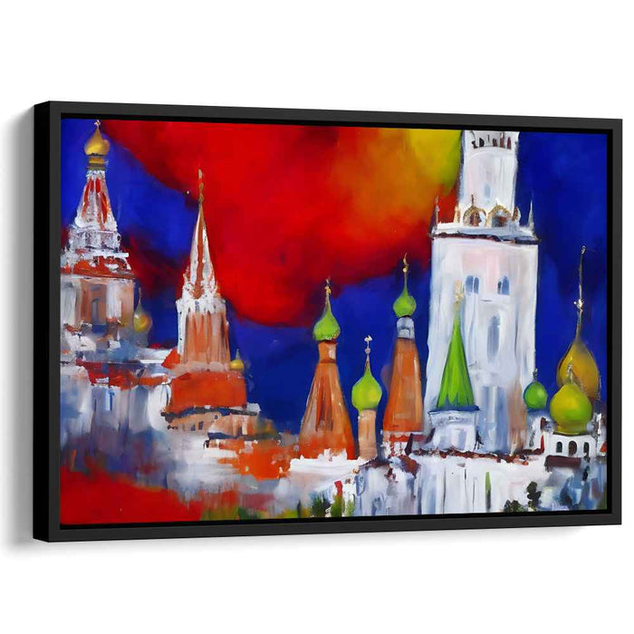 Creative Geometry Fusion: Vibrant Architectural Expressionist Canvas Art Print