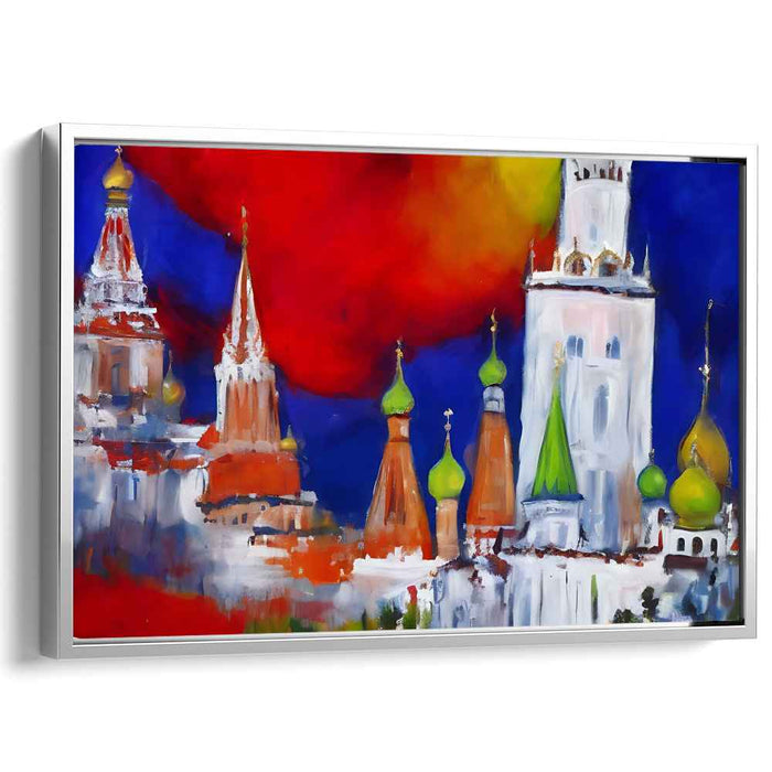 Creative Geometry Fusion: Vibrant Architectural Expressionist Canvas Art Print