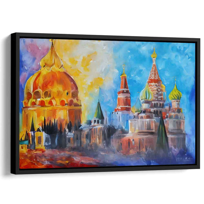 Radiant Skyline: Expressionistic Cityscape with Golden Domes and Cool Blues