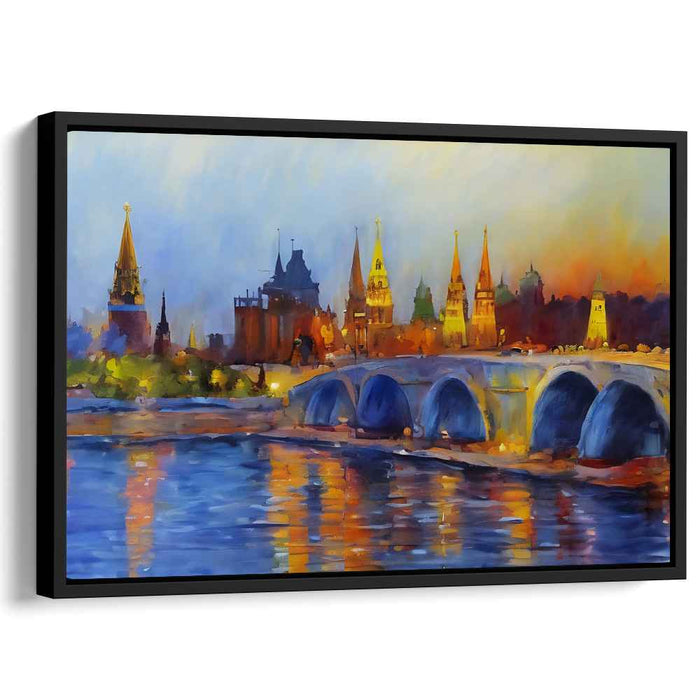 Twilight Tranquil Horizon Glow: Majestic Cityscape at Dusk