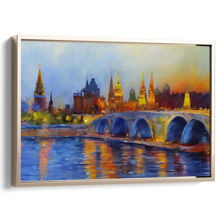 Twilight Tranquil Horizon Glow: Majestic Cityscape at Dusk