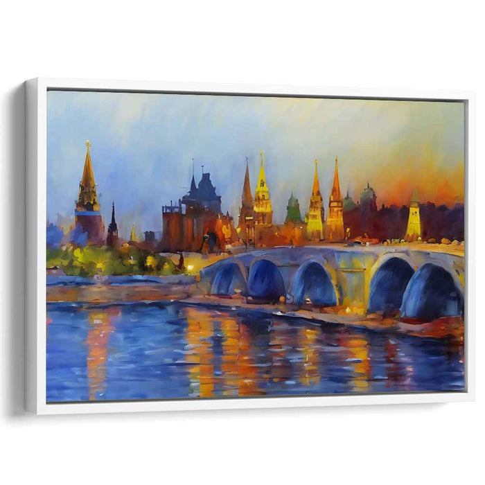 Twilight Tranquil Horizon Glow: Majestic Cityscape at Dusk