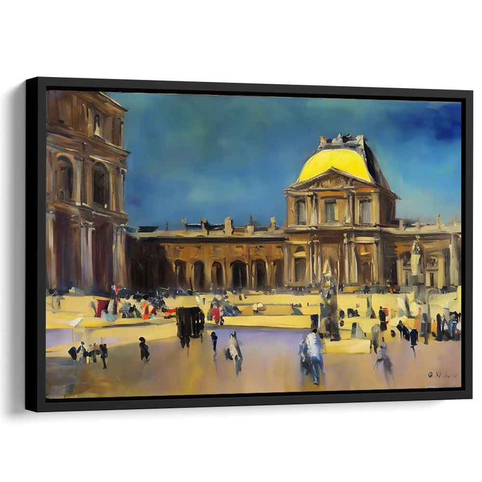 Sunlit Grandeur: Impressionist Architectural Landmark Canvas Art Print