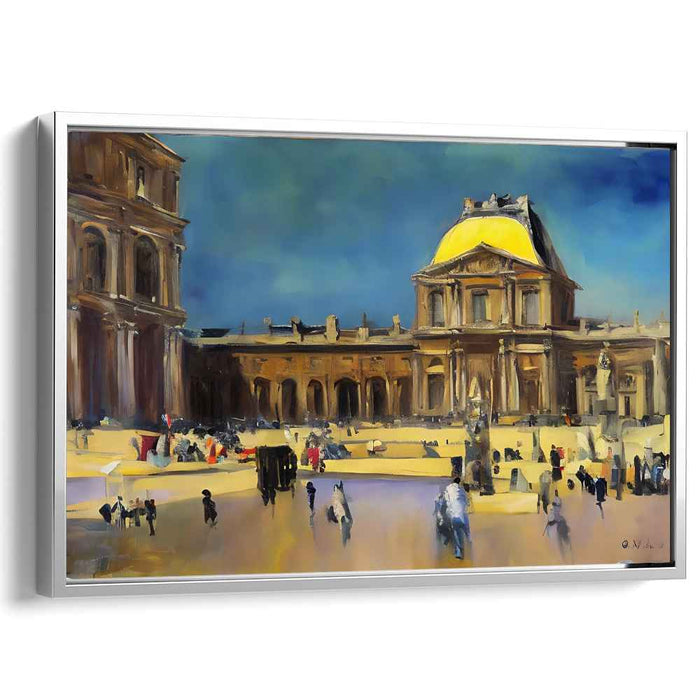 Sunlit Grandeur: Impressionist Architectural Landmark Canvas Art Print