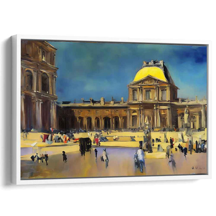 Sunlit Grandeur: Impressionist Architectural Landmark Canvas Art Print