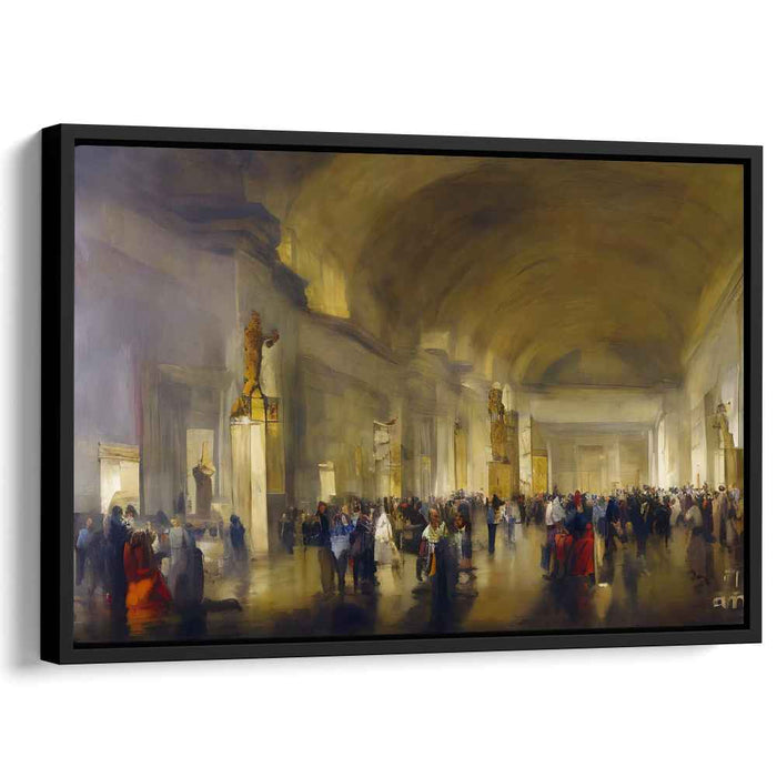 Grandeur Within Gold Walls: Majestic Golden Hall Oil Painting