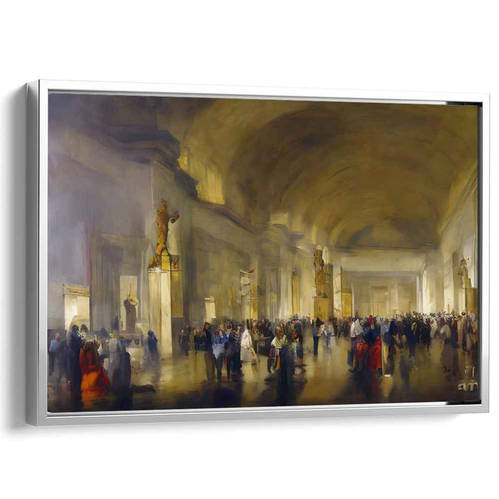 Grandeur Within Gold Walls: Majestic Golden Hall Oil Painting