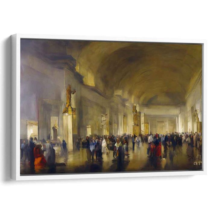 Grandeur Within Gold Walls: Majestic Golden Hall Oil Painting
