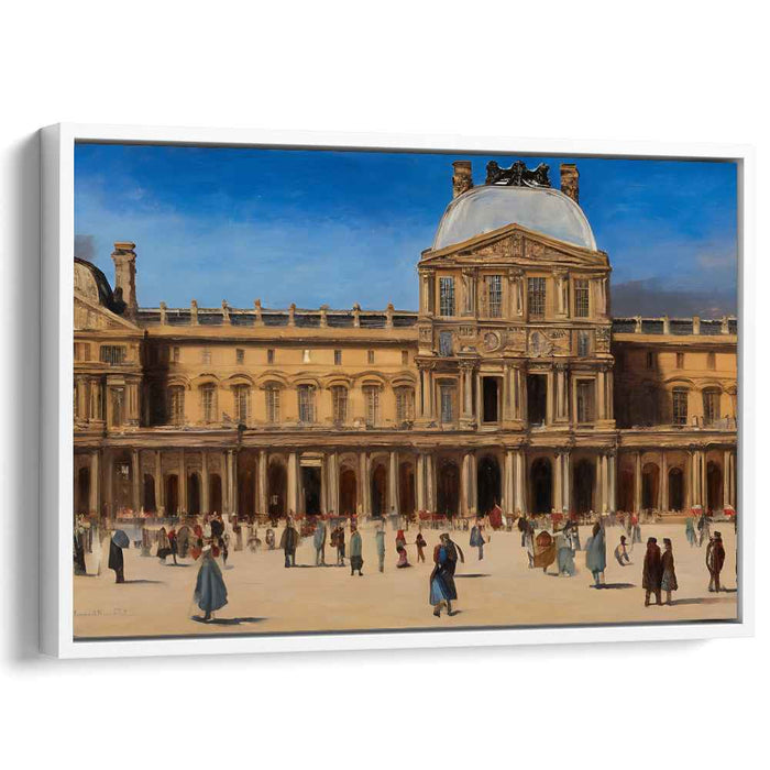 Echoes In Time's Plaza: Historical Architecture and Bustling Courtyard Scene