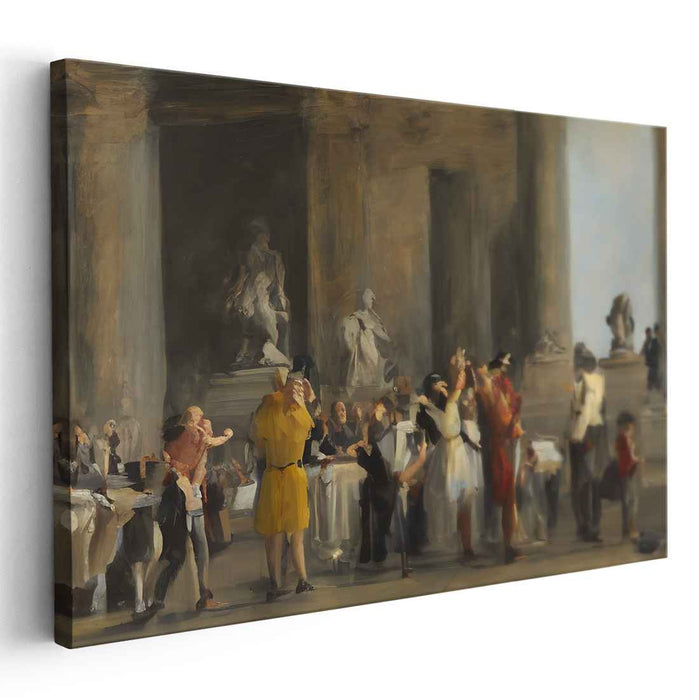 Brushstrokes Symphony: Impressionist-Inspired Artistic Gathering Canvas Art