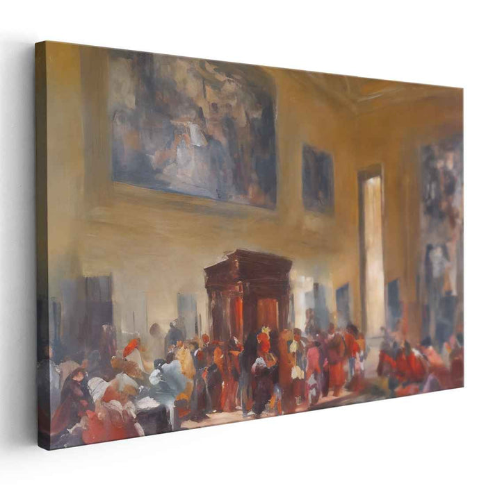 Historical Gathering: Grand Hall Ceremony Canvas Art Print