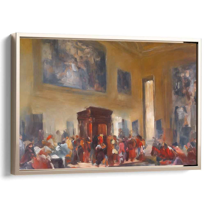 Historical Gathering: Grand Hall Ceremony Canvas Art Print