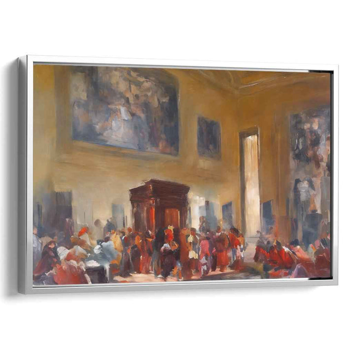 Historical Gathering: Grand Hall Ceremony Canvas Art Print
